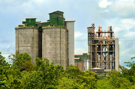 Cement Plant , An industrial cement processing facility.の写真素材