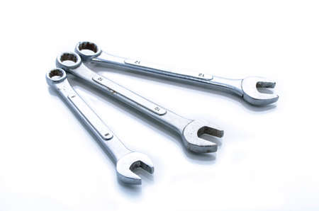 Stainless Steel Wrench close upの写真素材