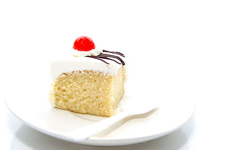 White Cake on white backgroundの写真素材