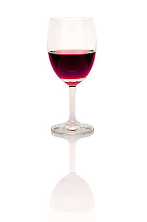 Red Wine Glass on White backgroundの写真素材