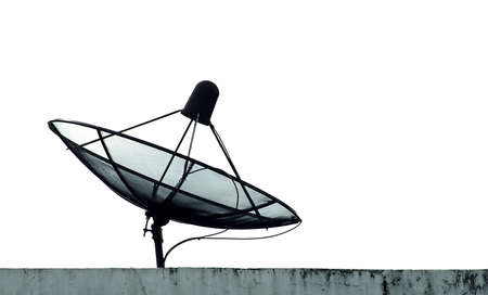 Big Black Satellite Dish isolated on White backgroundの写真素材