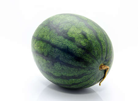 Ripe sweet watermelon isolated on white backgroundの写真素材