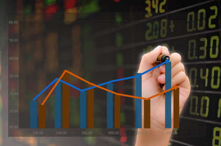 Analysis of stock market graphs. の写真素材