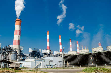Mae Moh coal power plant in Lampang, Thailand.の写真素材