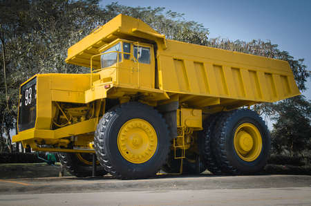 Large haul truck ready for big job in a mine. Low saturation andの写真素材