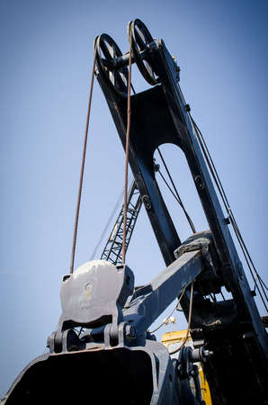 old wire rope shovel craneの写真素材