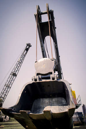 old wire rope shovel craneの写真素材