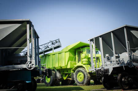 Large haul truck ready for big job in a mine. Low saturation andの写真素材