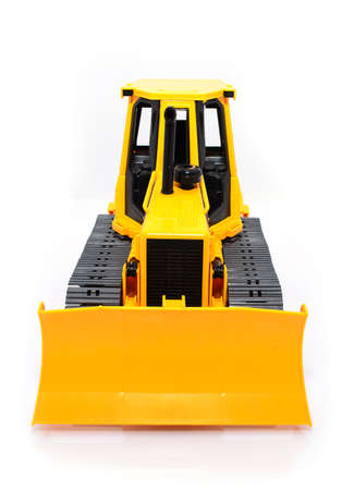 Heavy crawler bulldozer isolated on a whiteの写真素材