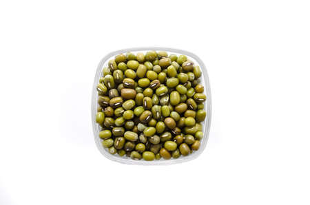 Mung beans isolated on white の写真素材