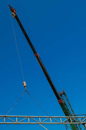 auto crane on construction siteの写真素材