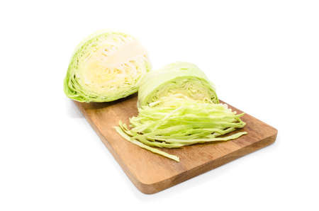 Ripe Sliced Cabbage Isolated on White Backgroundの写真素材