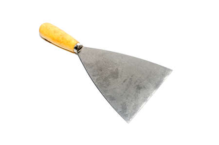 Metal spatula isolated on a white backgroundの写真素材