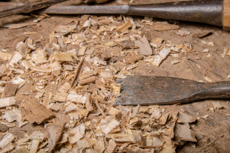 joiner tools on wood table background
