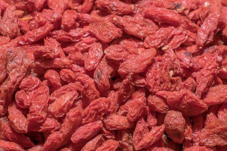 Background of dried goji berriesの写真素材