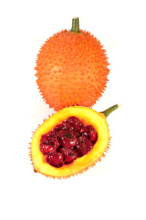 A Southeast Asian fruit, commonly know as Gac, Baby Jackruit, Spiny Bitter Gourd, Sweet Grourd or Cochinchin Gourd. Very delicious and medicinal propertiesの写真素材