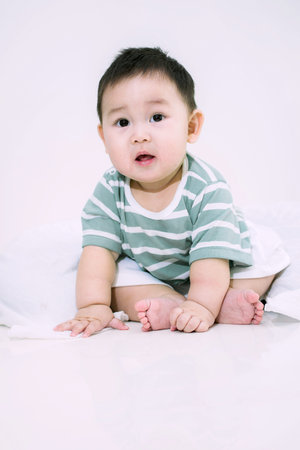 Portrait of cute baby, baby is a cute asian child