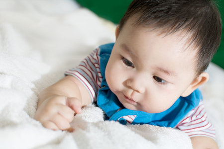 Portrait of cute baby, baby is a cute asian child