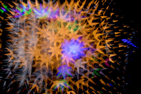 Multicolored defocused bokeh lights backgroundの写真素材