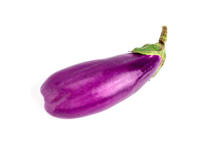 Aubergine (eggplant)  on white background.の写真素材
