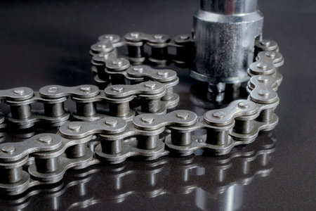 chains on a black background