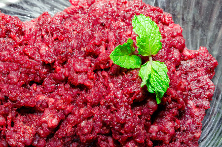 Fresh raw minced meat preparationの写真素材