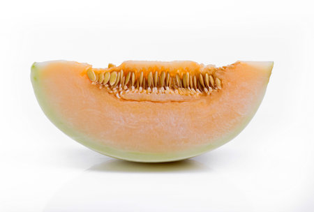 cantaloupe melon isolated on white background.の写真素材