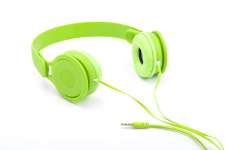 Headphones isolated on a white backgroundの写真素材