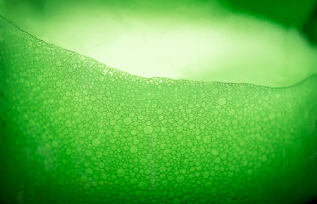 beer with bubbles close upの写真素材