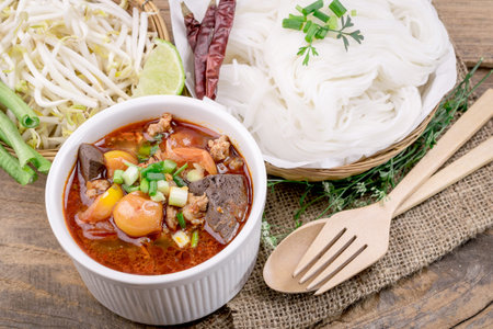 Thai food , KaNom jeen Noodles and spicy soup