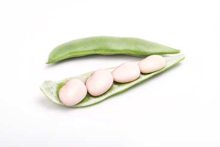 String beans isolated on white background