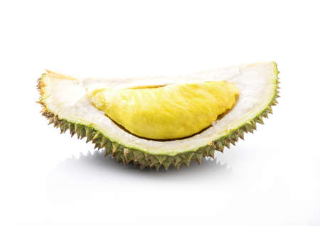 King of fruits, durian on white backgroundの写真素材
