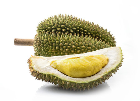 King of fruits, durian on white background