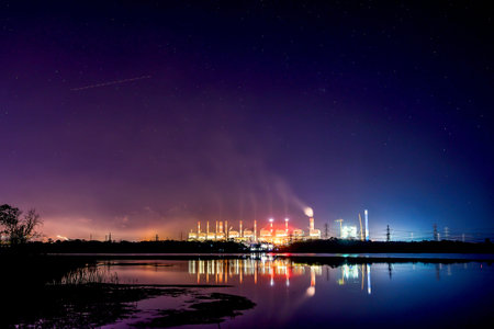 Thermal power plant from coal, Mae Moh, Lampang, Thailand.の写真素材