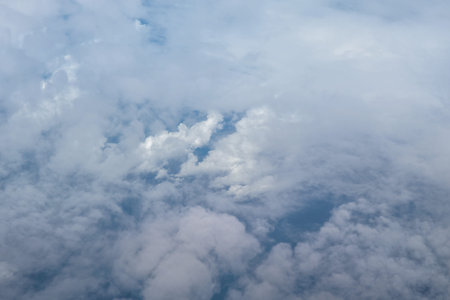 Beautiful sky with clouds, View from the plane.