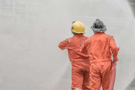 Training and practice fire prevention plans, LPG gas storage, Aug. 29, 2018.のeditorial素材