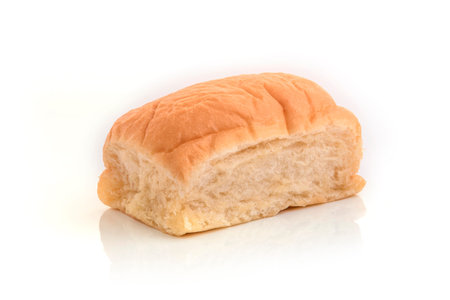 freshly baked bread isolated on white background.