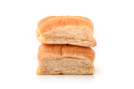 freshly baked bread isolated on white background.の写真素材