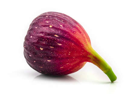 Fig isolated on white background, Fruits figs with fig leaves on white background.の写真素材