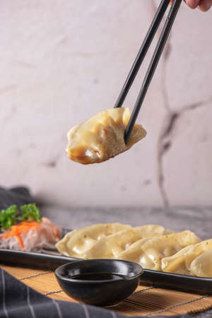 Gyoza dumplings, popular japanese foodの写真素材
