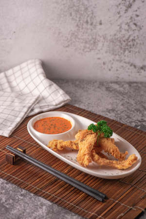 Organic Crispy fish Strips in batterの写真素材