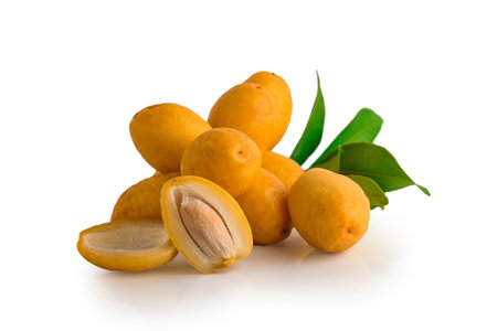 Bunch of Fresh Date Fruit Isolated on White Background, Clipping Path.