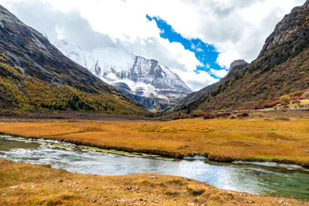 The last Shangri la, Daocheng-yading, Beautiful Scenic of Yading Nature Reserve, Daocheng , Sichuan, China.の写真素材