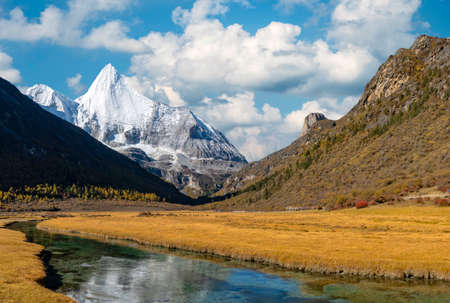 The last Shangri la, Daocheng-yading, Beautiful Scenic of Yading Nature Reserve, Daocheng , Sichuan, China.の写真素材
