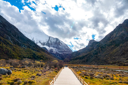 Nature landscape image, Doacheng Yading National park, Sichuan, China. Last Shangri-la hight 4,600...