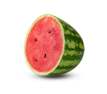 Fresh watermelon and slices of watermelon isolated on white background.の写真素材