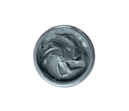 Mud mask clay with minerals of the dead sea isolated on white background, Fresh skin naturals, with clipping path.の写真素材