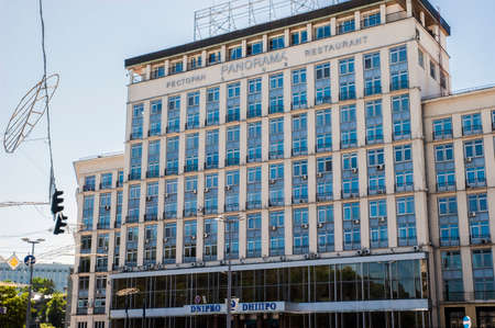 Kyiv / Ukraine - July 17, 2020: Hotel Dnipro building on the European square in Kyivのeditorial素材