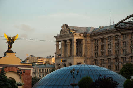 Kyiv / Ukraine - July 21, 2020: The headquaters of "Ukrpochta" state mailing service office on Maidan square in Kyivのeditorial素材