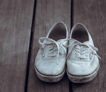 Old vintage sneakersの写真素材